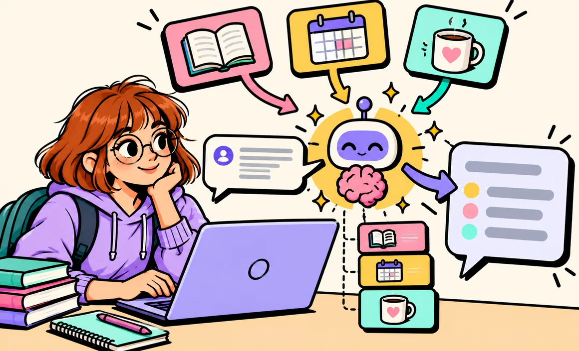 Illustration: information from a conversation flows into ChatGPT memory, then into a personalized answer