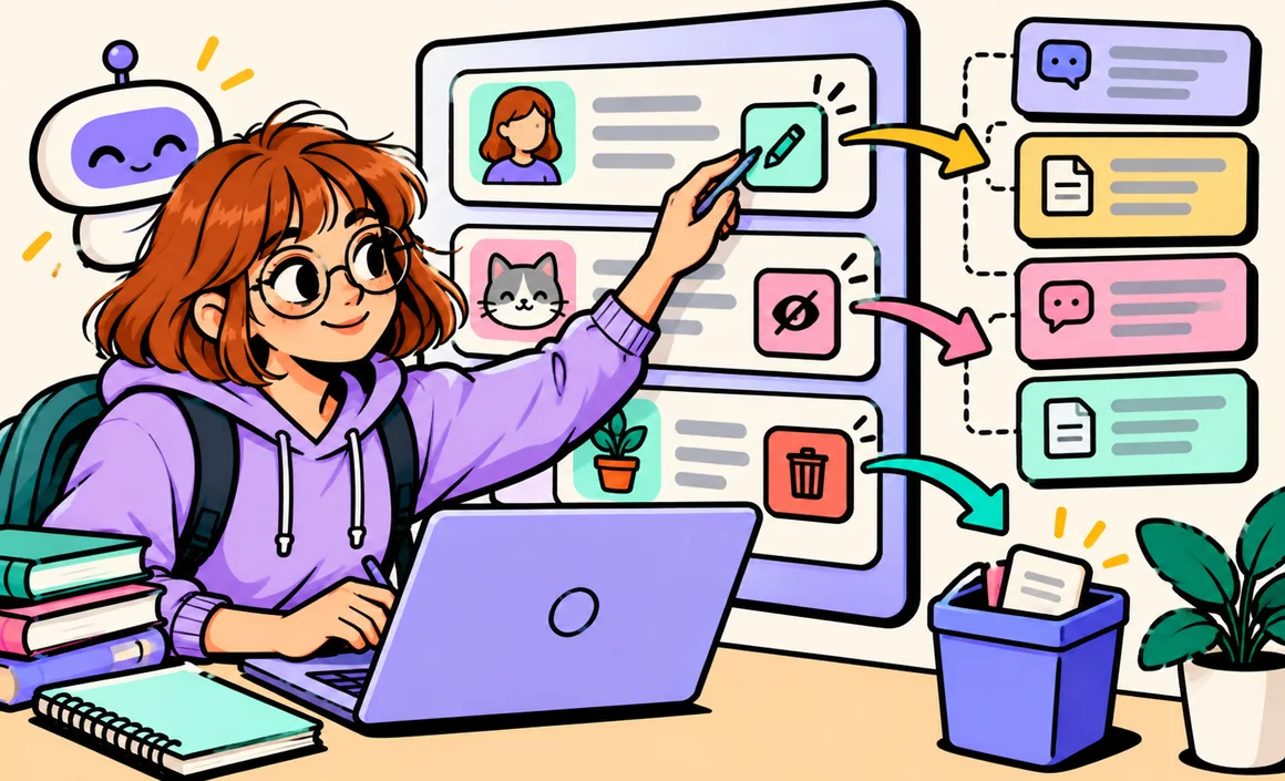 Illustration: Chloé edits, hides and deletes remembered information