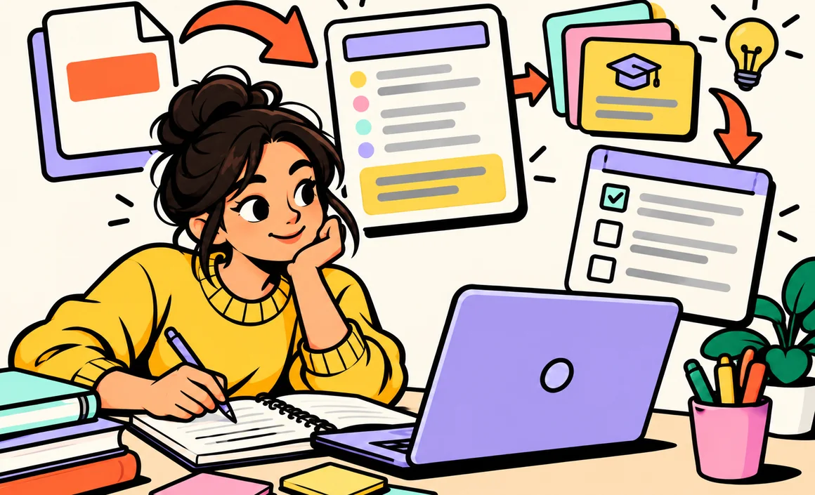 Illustration: studying from a PDF course with ChatGPT